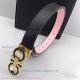 AAA Salvatoye Ferragamo 2.5cm Women's Black And Pink Leather Belt - Gold Buckle (4)_th.jpg